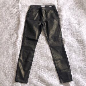 Frame denim Le Skinny black metallic jeans size 26